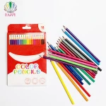 China manufacturer wholesale 12/18/24pcs colored set round/hexagon/triangle available woodless color pencil