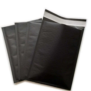 China Online Shopping Custom Envelopes 100% Recycled Black Kraft Paper Bubble Mailer Mailing Bags for Packaging