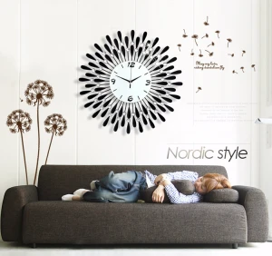 china supplier commercial exquisite classy black round night light wall clock