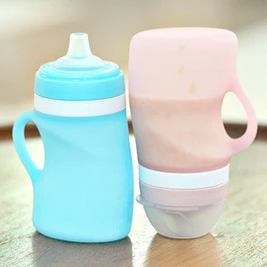 China Wholesale Cute Baby Bottle Feeding BPA Free, Silicone Baby Soothing Bottles