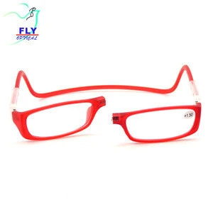 China Wholesale Foldable Hanging Neck Eyewear Plastic Magnetic Reading Glasses