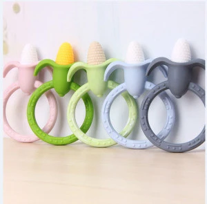 china wholesale suppier 100% Food Grade Soft Silicone Baby Teether kids molar stick trainning toy