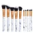Import Chinese 10pcs White Marble Professional Makeup Brush With Cylinder from China