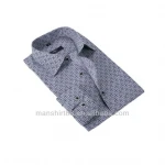Chinese Factory dark blue dobby high end bespoke mens shirts