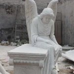 chinese factory hand carved granite marble tombstone grief angels  statue sculptures tombstone and monument MTG-002