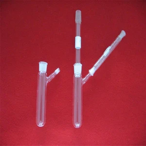 clear round bottom quartz glass test tube flat base ground test tube with stopper