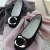 Import CLS006 metal buckle square head suede ladies office women flat shoes sandals from China