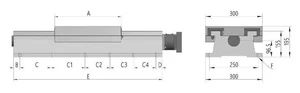 CNC single direction rectangle sliding table, high resistance URS300 model, China manufacturer OEM / ODM