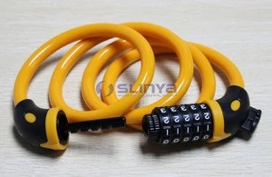 Colorful Bike Lock Cable with Password Anti-theft Bicycle Code Lock