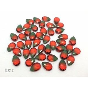 Colorful Pear shape  Artificial Tourmaline stones Loose Gemstones for Fusion Stone Jewelry Making
