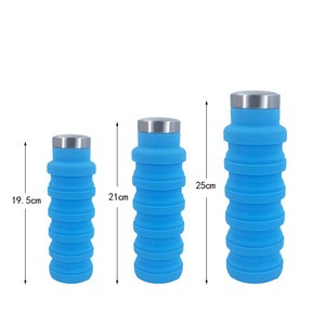 Colorful plastic Foldable Silicone Sport Water Bottle