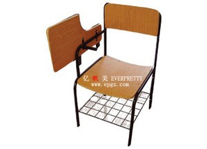 Comfortable Plastic Moulded School Chair With Writing Pad
