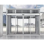 Commercial shopping mall tempered safety glass automatic sensor sliding french door