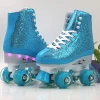 Cougar Factory Made Four Wheels Attachable Roller Skates in High Quality Skate Shoes Leather Red Blue Banana Mesh PVC Shell Die