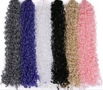 Curly hair extensions hair  braided wig for lady high tempreture resistant tynthetic fiber hair wig for women