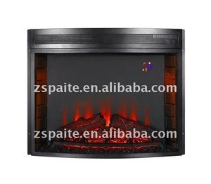 Curved electric fireplace