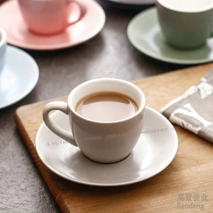 custom colors glazed matte tea set ceramic coffee mug ceramic cup and saucer