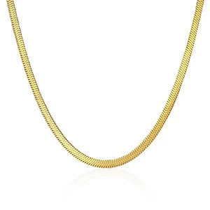 Custom Gold Plated Stainless Steel Flat Snake Chain Choker Necklace