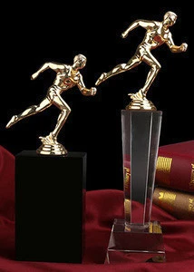 Custom Gold Running Sports Medals Sport Crystal Trophy Award as Event Souvenir