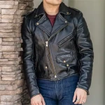 Custom Jacket Real Leather Vintage Street Wear Biker Jacket Brass Zipper Punk Rock Side Lace Biker Motorcycle Jacket