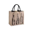 Custom Jute Bag Shopping Printed Reusable Eco Friendly Three Bottle Cheap Jute Wine Bag Used Jute Shopping Bag OEM Handled