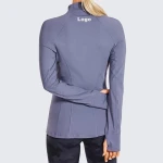 Custom Logo Breathable Half Zip Outdoor Sports Wear Ladies Fitness Training Pullover Running Gym Tops Women Yoga Jackets