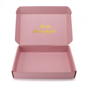 custom logo eco friendly beauty cosmetic skincare product gift package pink makeup skin care mailer corrugated packaging box