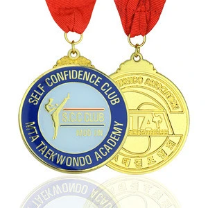 Custom Logo Gold Plated Sports Winner Spinning Medals Design Korean Taekwondo Metal Medal Producer