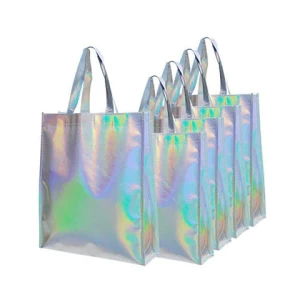Custom made printed logo promotional reusable laminated PP non woven fabric Tote shopping bags