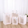 Custom Paper Bag Window Rose Bouquet Flowers Hand Bags Gift Packaging Paper Bags With Pvc Transparent Window