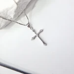 Custom Pendant Rhodium Plated Jewelry Christian Jewelry Cubic Zirconia CZ Cross Pendant Charms 925 Sterling Silver Pendant