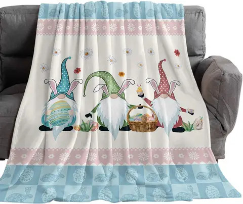 Custom Pink Bunny Cute Blanket Soft Lightweight Comfortable Bed Warmer Air Conditioner Blanket