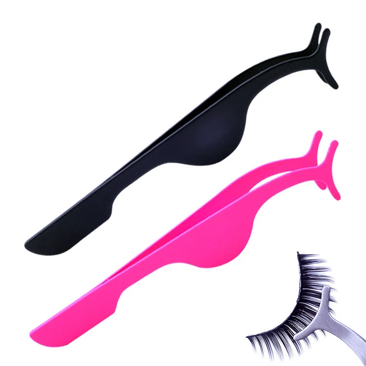Custom private label makeup tools stainless steel eyelash tweezers Colorful rounded eyelash applicator
