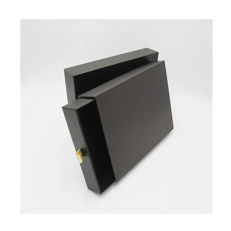 Custom Professional Design Black Paper Box Packaging Rigid Cardboard Paper Packaging Box