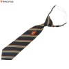 Customizable Zip Easy Corporate Company School Uniform Student Security Skinny Kid Men logo Tie with Elastic String Tie-free tie