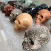 Customized Agate Quartz Crystal Skulls Carvings Hand Carved Snow Flake Skulls for Sale