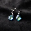 Customized Crystal Jewelry Shiny Rhodium Plated Teardrop Waterdrop Earrings Pendant Charms 925 Sterling Silver Fine jewelry Sets