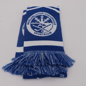 Customized design knit scarf soccer fan scarf promotional scarf