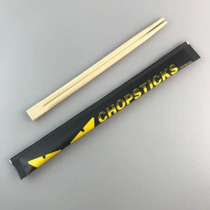 Customized disposable bamboo chopsticks wrapped paper cover print logo