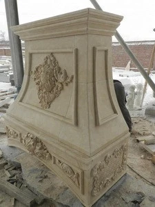 Customized hand carved kitchen marble range hoods