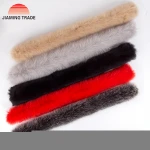Customized Manufacturer price 75cm length fur trim natural raccoon fur scarf collar