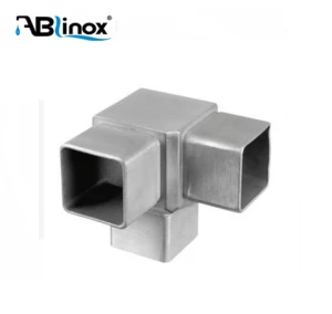 Customized Professional Hardware Pipe Fittings Tube Connectors 3 Way Corner Elbow Square Tube Joint