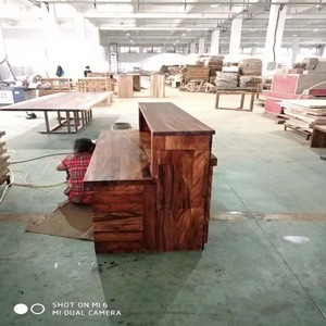 Customized whole solid wood 3D reception desk