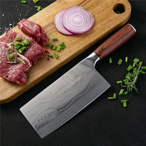 Damascus pattern color handle Chinese kitchen knife for kitchen