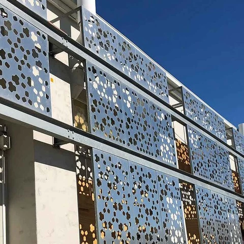 Decorative Exterior Building Perforated Aluminium metal Wall Panel putdoor metal screen laser cutting facade