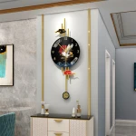 Decorative metal art wall clock modern clock hanging on the wall clock motor China retro style