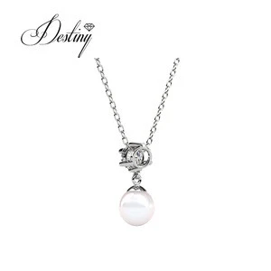 Destiny Jewellery wholesale 2018 fashion pearl jewelry 18K gold plated jewelry choker necklace for women Crystal from Swarovski