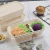 Import disposable takeaway food container biodegradable PLA plastic 2compartment corn starch lunch box from China