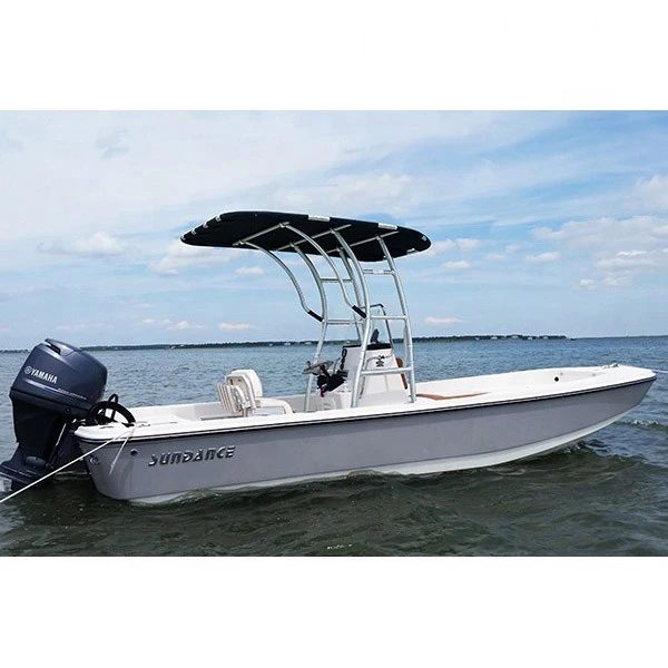 Dolphin Pro3 Extreme Heavy Duty center console Boat T top anodised frame W/ black canopy marine bimini top