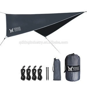 Dropship Hot Sale Ultralight Waterproof Folding rain Fly Tarp Sun Tent Shelter and Hammock